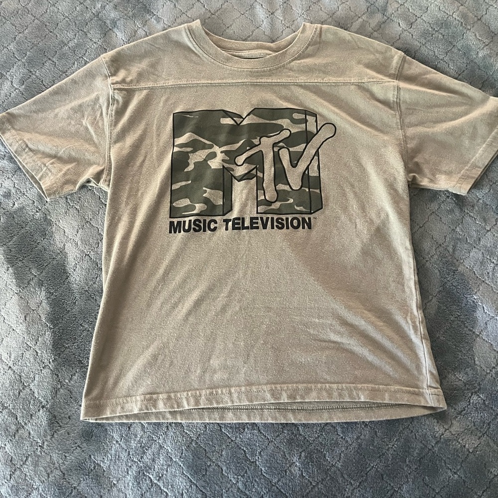 MTV Camouflage Tee‎ - Tan and Green